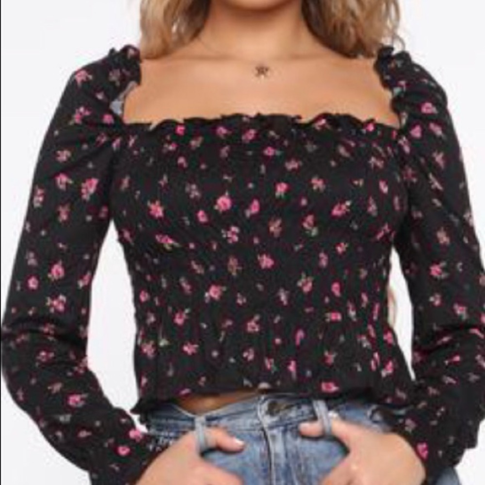 Your Favorite Place Smocked Top - Black/combo